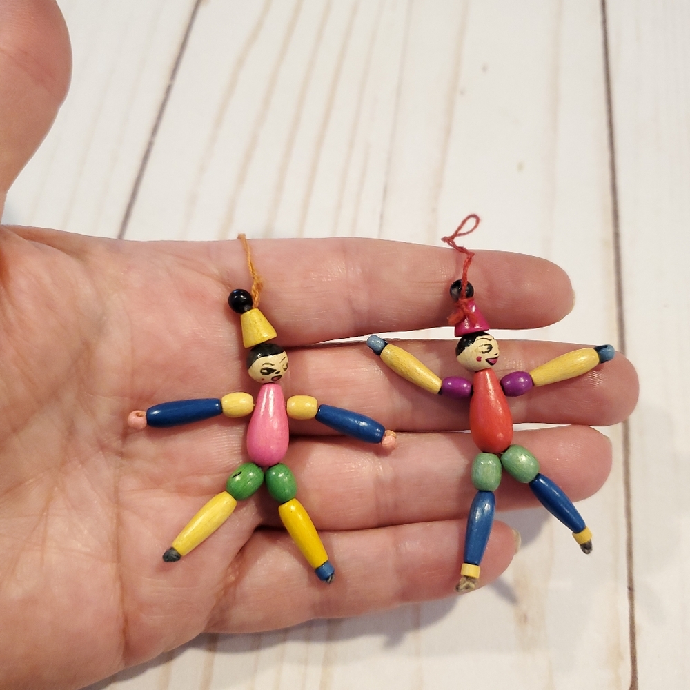 Vintage Wooden People Ornaments - Picture 5 of 11
